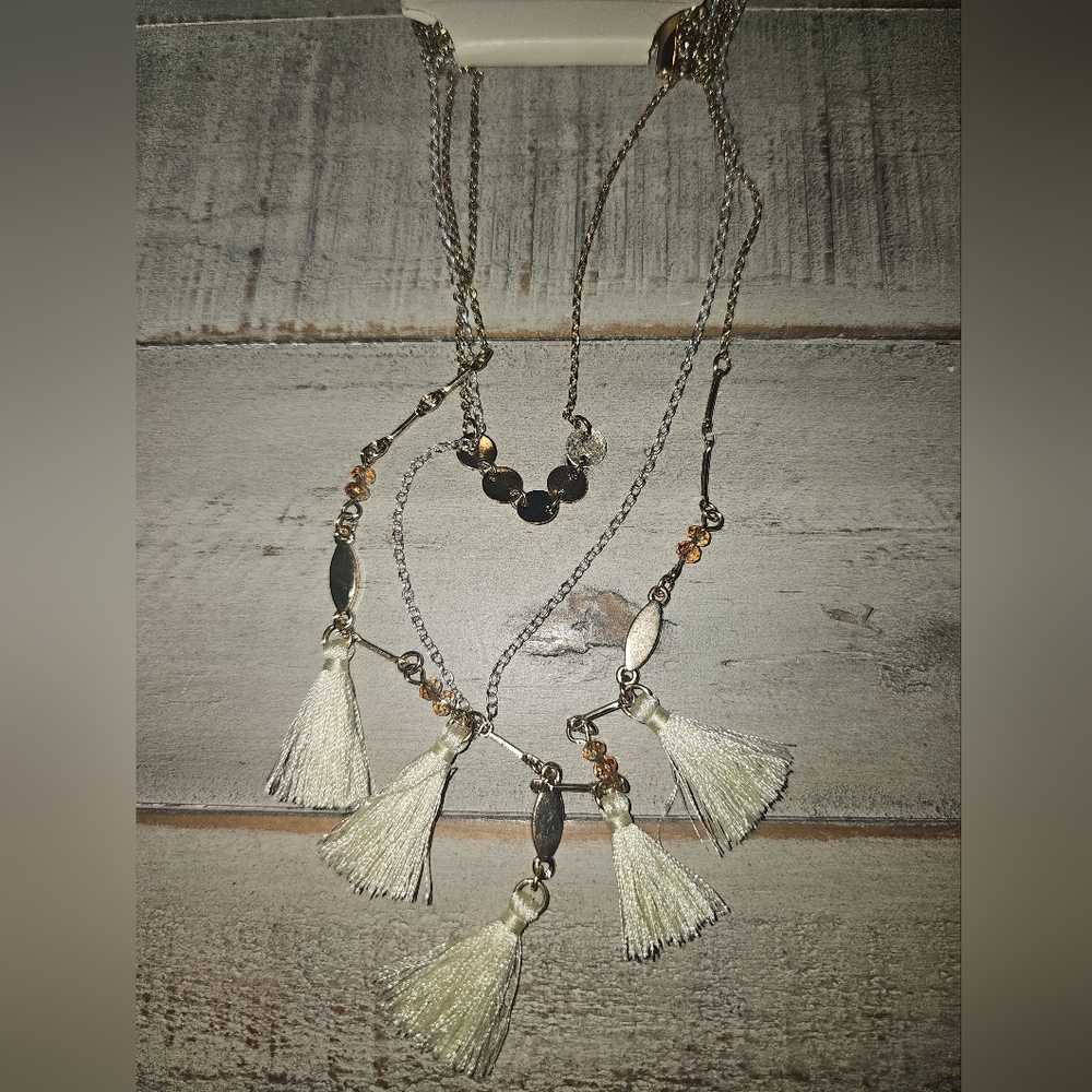 Elegant Tassel Necklace with Gold Accents